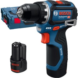 Акумулаторен винтоверт Bosch GSR 12V‑32 , 32 Nm, комплект 2 батерии по 2,0Ah, зарядно и куфар, безчетков мотор